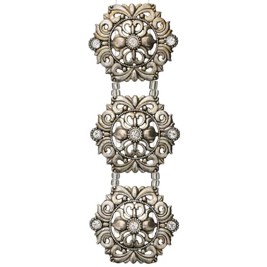 12 Packs: 3 ct. (36 total) Silver Metal Rococo Sliders, 39mm by Bead Landing™